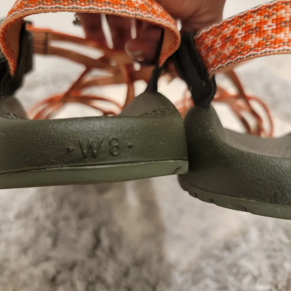 Chaco Women's Orange Patterned Z/Cloud Strappy Sandals
